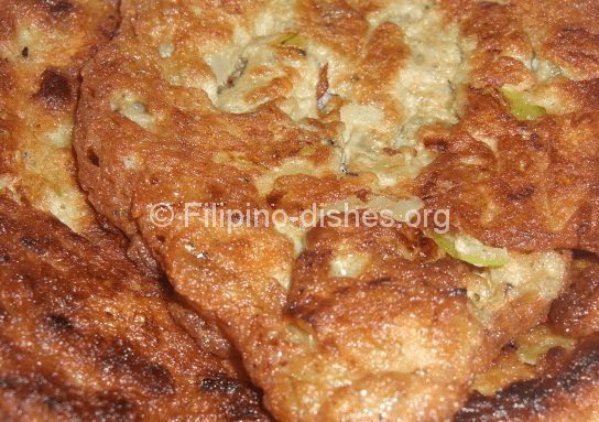 Filipino Tortang Dulong / Fried Fish Omelet