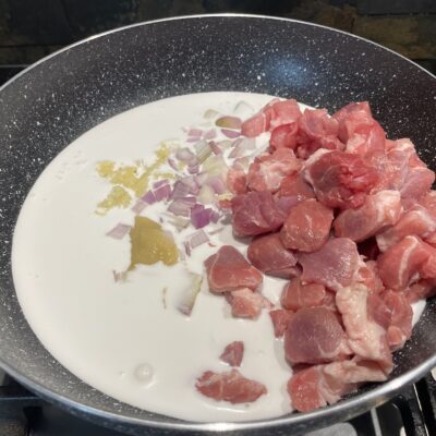 Add Meat to the Bicol express mixture