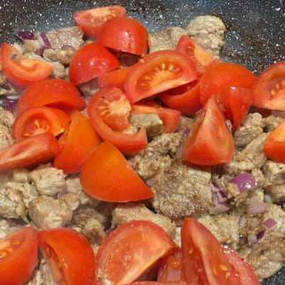 Add the Tomatoes to the Pakbet recipe