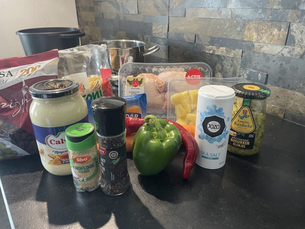 Ingredients needed for Chicken Macaroni Salad