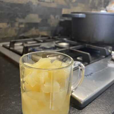 Cup of Pineapple and with Pineapple Juice