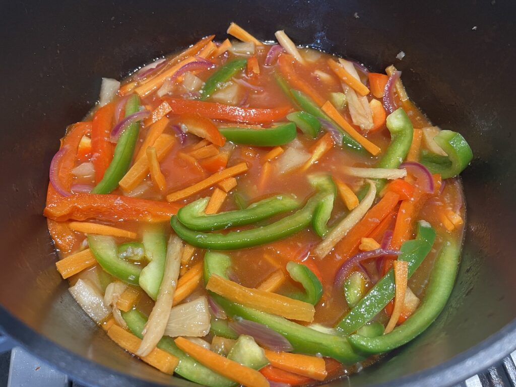 Sweet and Sour Sauce in big pan