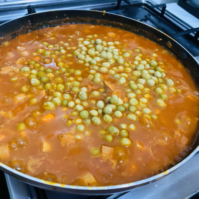 Adding Green Peas for Pork Giniling Recipe